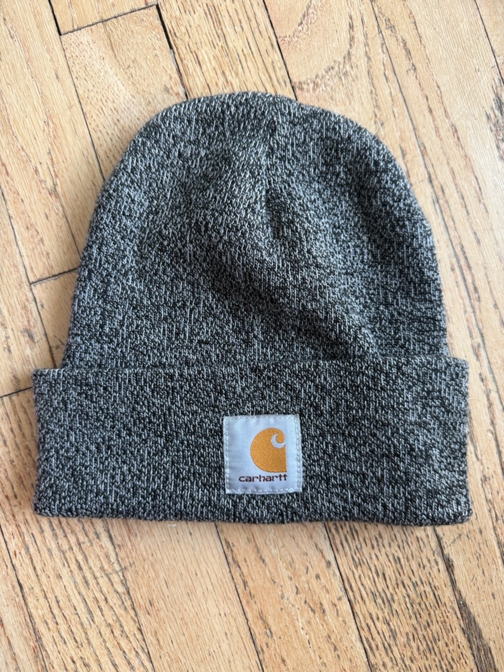Carhartt Heather Gray Cuffed Beanie with Gold Logo